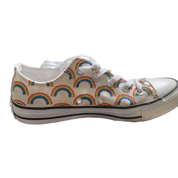 Celebrate Pride w/ Light Gold Rainbow Converse Chuck Taylor Sz 6 W Sz 4 - Picture 5 of 7